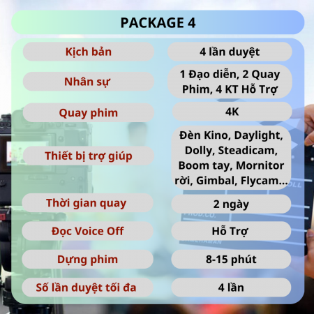 Sản xuất video clip, TVC, phim doanh nghiệp Gói 4